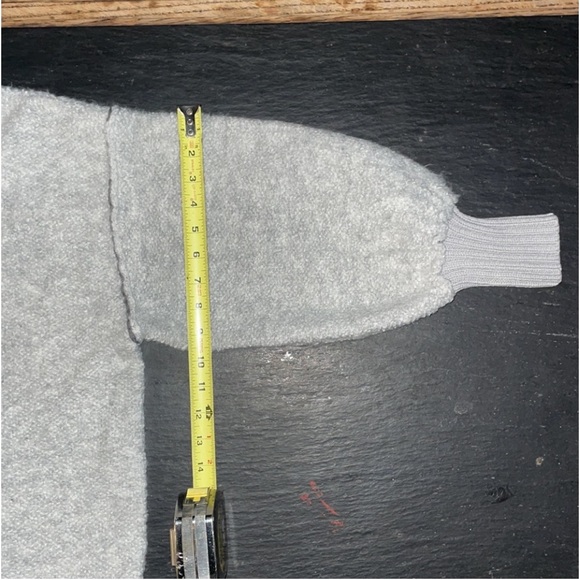 Free People] Grey Rib Fold-over Turtle neck Boucher Oversize Sweater - Picture 10 of 14